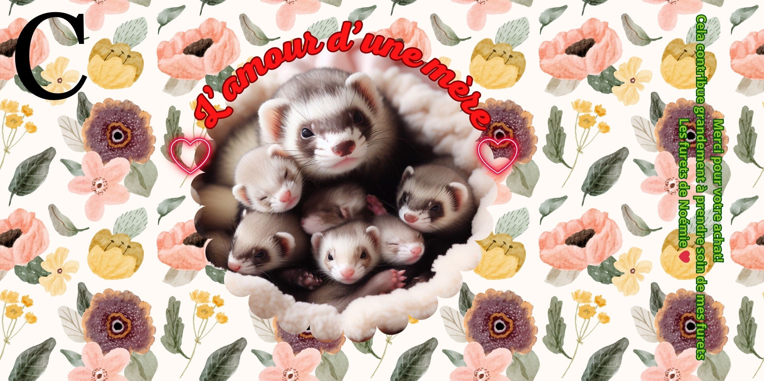 Verre avec image furet