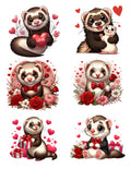 Autocollant furets de la Saint-Valentin