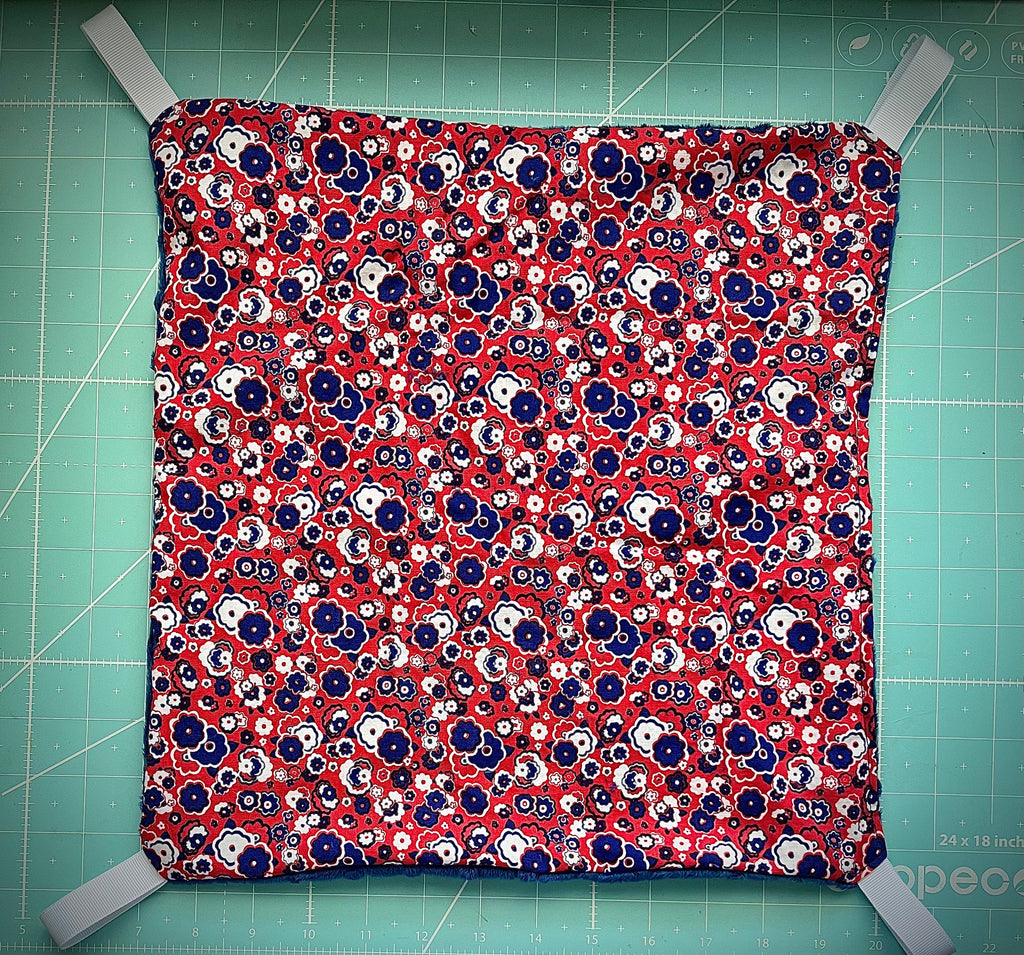 Hamac fleurs rose et bleu