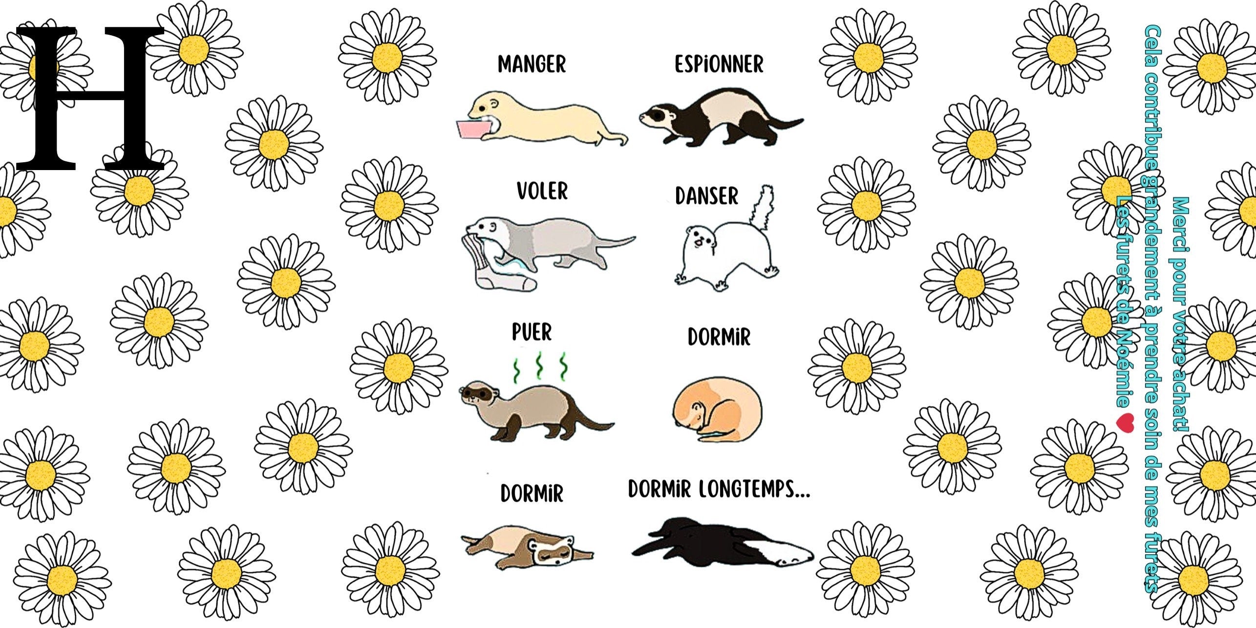 Verre avec image furet